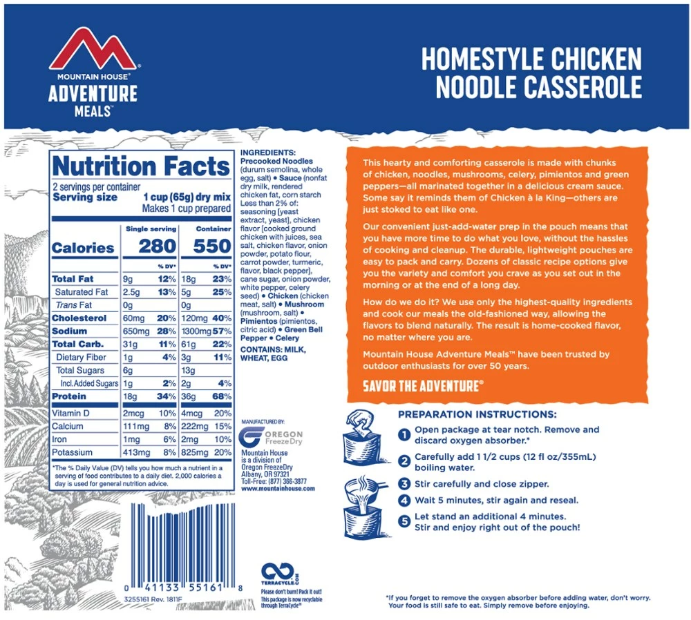 Mountain House Homestyle Chicken Noodle Casserole - 2 Servings 2 Mountain House Homestyle Chicken Noodle Casserole - 2 Servings - Image 2